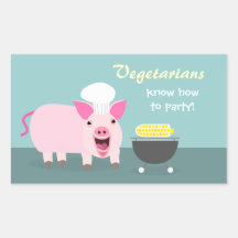 Autocollant végétarien de porc
