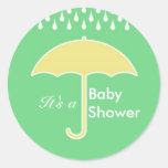Autocollant vert de baby shower