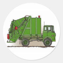 Autocollant vert de camion à ordures