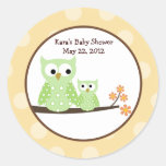 Autocollant vert de faveur de baby shower d'annive