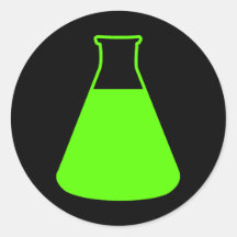 Autocollant vert de flacon erlenmeyer