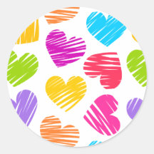 Autocollant vibrant de coeurs