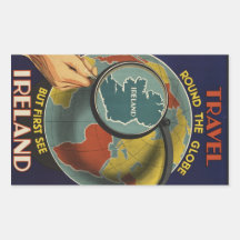 Autocollant vintage d'affiche de voyage de l'Irlan