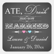 Autocollant vintage de faveur de mariage de style  autocollants