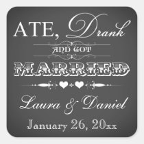Autocollant vintage de faveur de mariage de style  autocollants