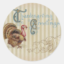Autocollant vintage de la Turquie de thanksgiving 