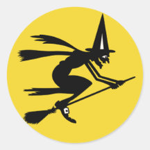 Autocollant vintage de sorcière de Halloween
