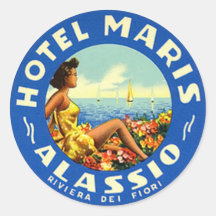 Autocollant vintage d'hôtel et de voyage