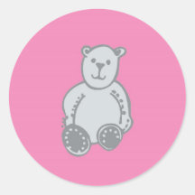 Autocollants argentés d'ours de nounours