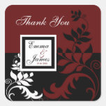 Autocollants blancs noirs rouges de mariage de Bou