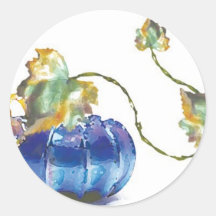 Autocollants bleus de citrouille