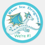 Autocollants bleus de dragon de glace