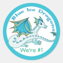 Autocollants bleus de dragon de glace