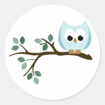 Autocollants bleus de hibou