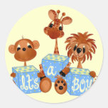 Autocollants bleus de singe