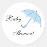 Autocollants bleus d'enveloppe de baby shower de p