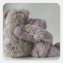 autocollants carrés d'amis d'ours de nounours