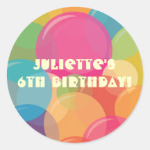 Autocollants colorés de faveur d'anniversaire de p
