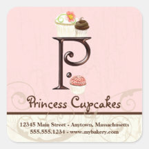 Autocollants d'affaires de logo de petit gâteau de