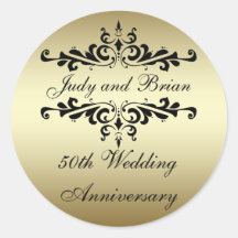 Autocollants d'anniversaire de mariage de noir d'o