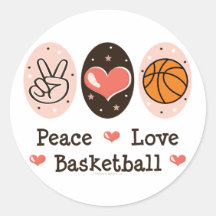 Autocollants de basket-ball d'amour de paix