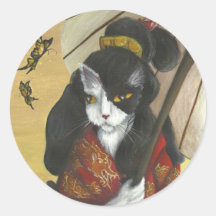 Autocollants de chat de kimono