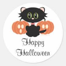 Autocollants de chat noir de Halloween personnalis