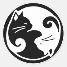 Autocollants de chats de Yin Yang