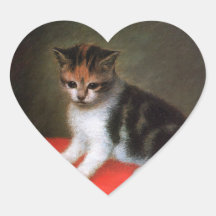 Autocollants de coeur de chat de Kitty