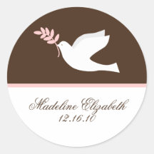 Autocollants de colombe de rose