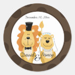Autocollants de couples de mariage de lion et de l