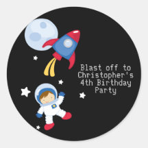 Autocollants de fête d'anniversaire d'astronaute d
