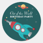 Autocollants de fête d'anniversaire de fusée d'esp