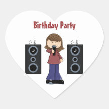 Autocollants de fête d'anniversaire de karaoke
