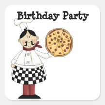 Autocollants de fête d'anniversaire de pizza