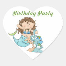 Autocollants de fête d'anniversaire de sirène
