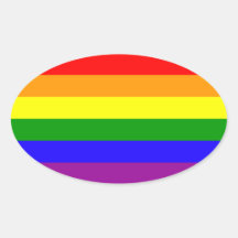 Autocollants de fierté d'arc-en-ciel - ovale