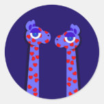 Autocollants de GIRAFES de COEUR