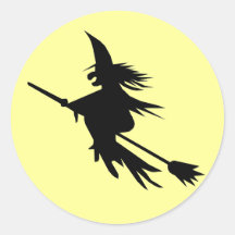 Autocollants de Halloween de sorcière de vol de si
