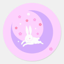 Autocollants de lapin de lune