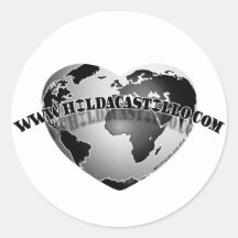 autocollants de logo de globe de coeur