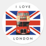 Autocollants de Londres avec l'autobus et le drape