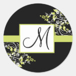 Autocollants de mariage de monogramme