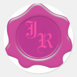 Autocollants de mariage de phoque de cire de rose 