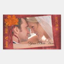 Autocollants de mariage de photo d'automne