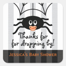 Autocollants de Merci de baby shower d'araignée de
