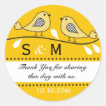 Autocollants de Merci de mariage de monogramme