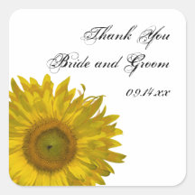 Autocollants de Merci de mariage de tournesol