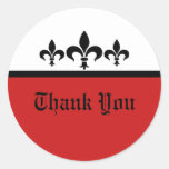 Autocollants de Merci de Swanky Fleur De Lis, roug