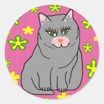Autocollants de minou de fleur